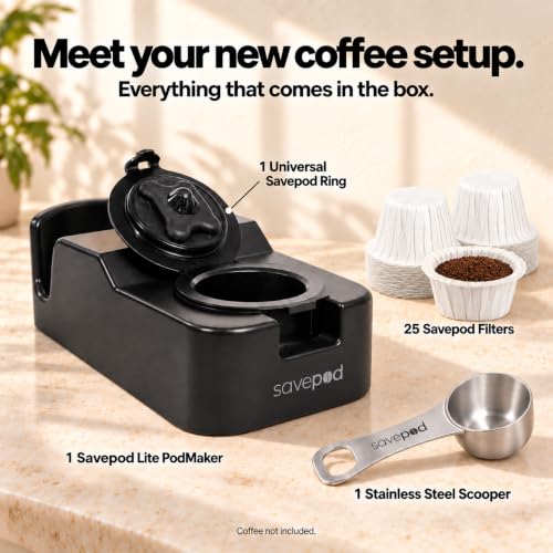 Reusable Coffee Pod Kit for Keurig - Compact Single-Serve Maker & Filters