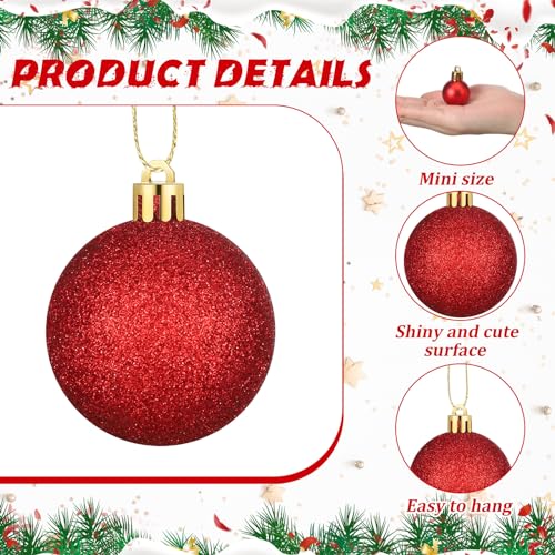 12 pcs Red & White Christmas Ornaments Candy Balls for Tree Decor
