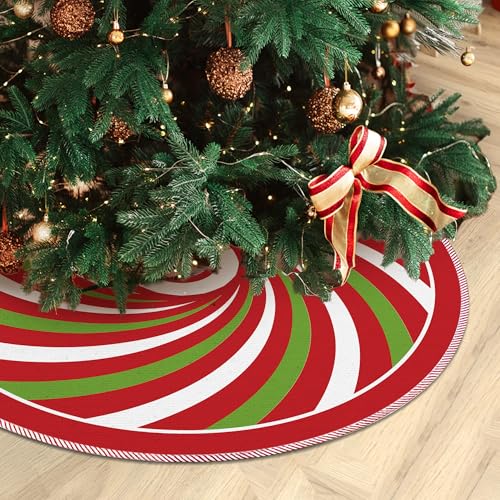 VRW Red and Green Christmas Tree Skirt 36 Inch Holiday Decor for Home & Parties
