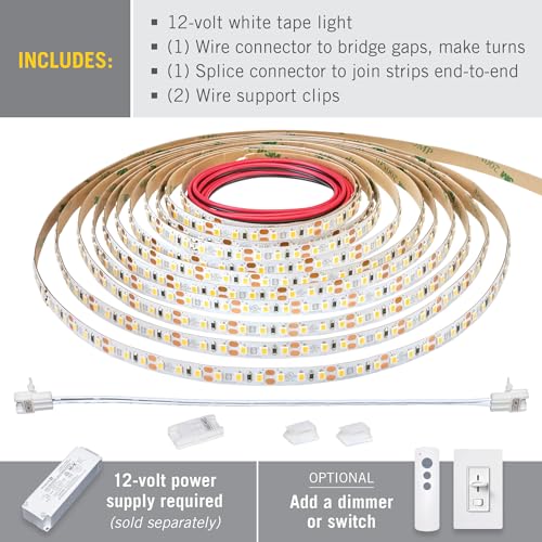Armacost Lighting RibbonFlex Pro 12V LED Strip Lights 120 LEDs/m, 3000K Warm White, 32.8 ft