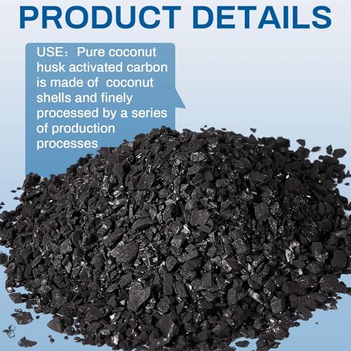 25 Lb Activated Charcoal Bulk Coconut Granular Carbon 10-18 Mesh for Filtration - Long Lasting Black Charcoal