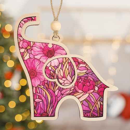 Elephant Christmas Ornaments 2025, Best Friend Birthday Gifts for Women, Elephant Gifts for Women with Story Card, Unique Elephants Ornament for Sisterhood, Birthday Presents for Friends Sisters Mom