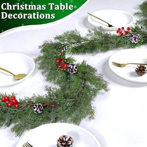TurnOn 6 ft Prelit Real Touch Cedar Garland with 20 LEDs and Timer