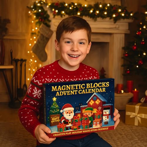 Christmas Farm Magnetic Advent Calendar 2026 with 69 Puzzle Blocks for Kids