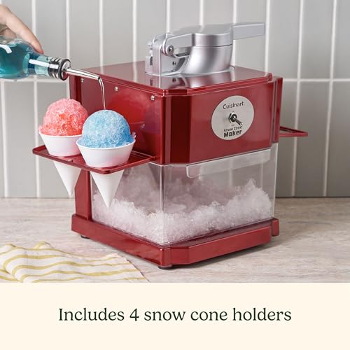 Snow Cone Machine with 90W Motor, Reusable Cones, Compact Countertop Design