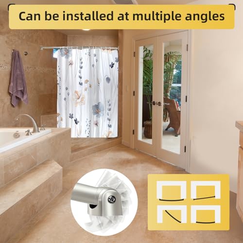 Heavy Duty Curved Shower Curtain Rod - Adjustable Nickel Finish, 42-72 Inch