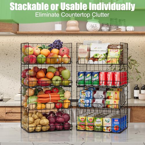 JKsmart 8-Tier XXL Stackable Wire Basket Storage Organizer - 16.15"x11.81"x63"