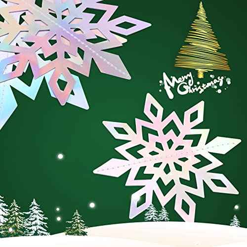 VESPRO 20PCS Winter Christmas Hanging Snowflake Decorations, 20PCS 3D Holographic Snowflakes for Christmas,Winter,Wonderland,Holiday,New Year Party,Home Decorations