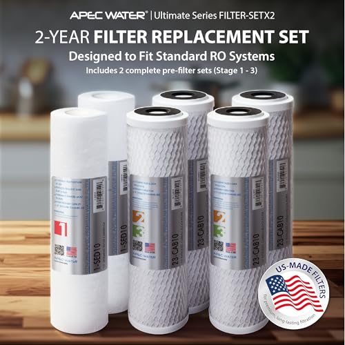 Pre-Filter Set Bundle of 2 for APEC Ultimate Series Reverse Osmosis Systems - US Made
