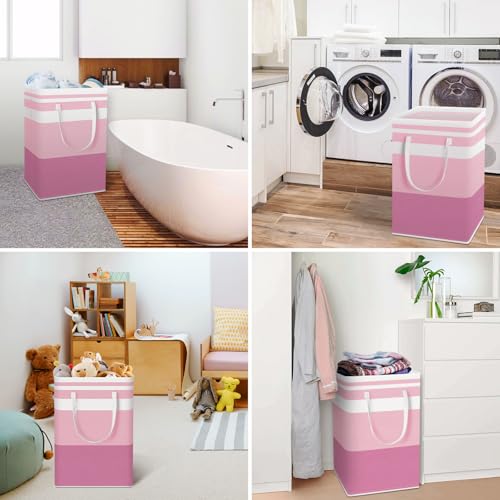 HomeHacks 2 Pack Large 75L Collapsible Laundry Baskets with Reinforced Handles, Waterproof Fabric - Blue + Pink