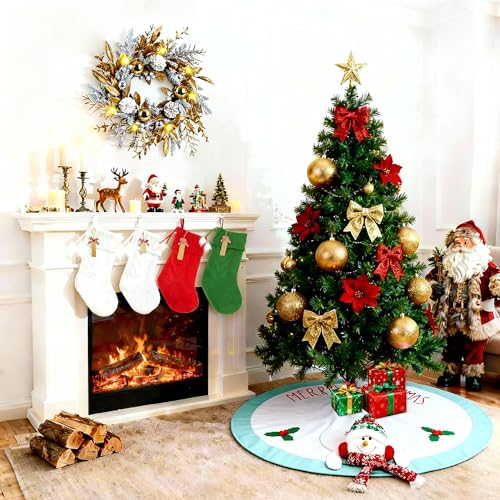 Christmas Wreath 19 Inch Door Decorations with Warm Lights,Christmas