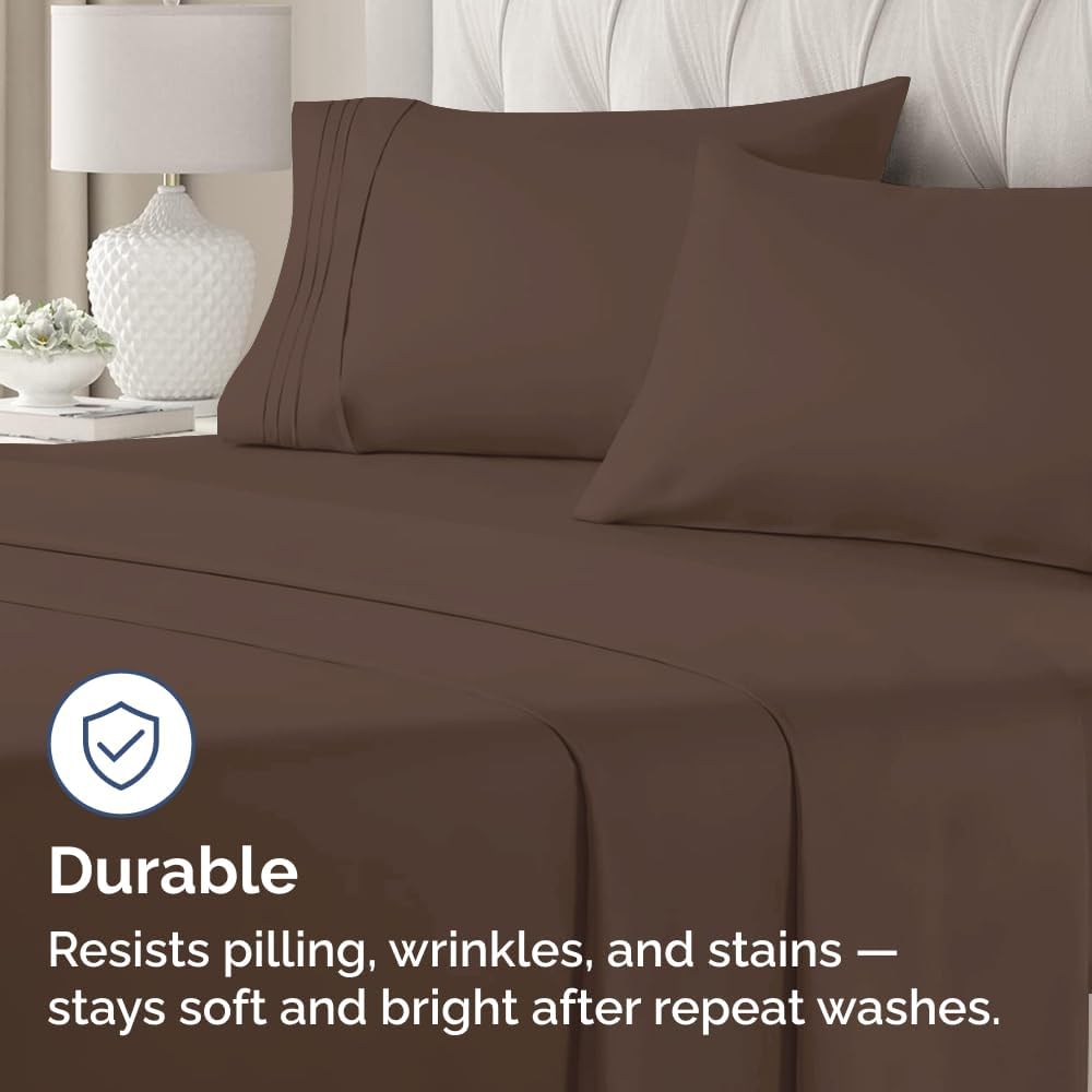 King Pillow Cases by [Brand Name] - Ultra Soft Hotel Quality Covers | Cozy, Wrinkle-Free & Fade Resistant - 4 Piece Set in Brown