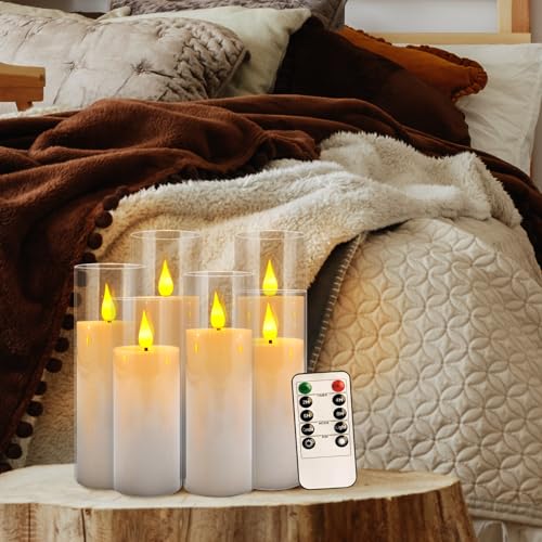 CAKETYCG White 24-Pack Acrylic LED Flameless Candles with Remote - Flickering, Safe Indoor & Outdoor Decor