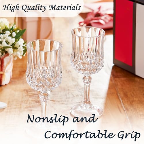 Transparent 48-Pack Plastic Wine Glasses 7oz for Wedding & Party Use