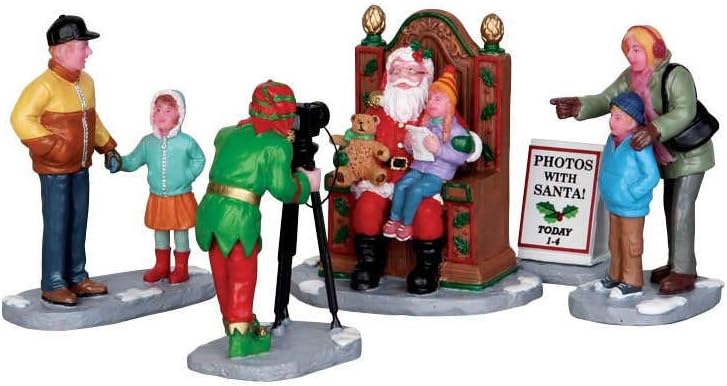 Lemax Christmas Village | Santa Photo Set of 5 - Festive Holiday Decor for Your Home