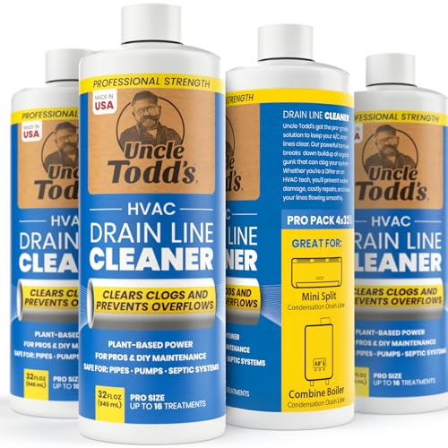 HVAC Drain Line Cleaner 32oz Pack of 4 - Fast-Acting, Bleach-Free System Solution
