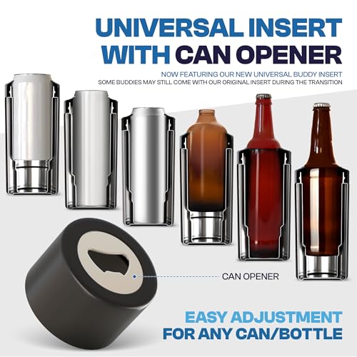 Frost Buddy Universal Can Cooler Matte Black - Insulated Drink Holder for 12-16 oz Cans