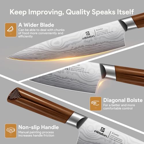 15-Piece Kitchen Knife Set with Magnetic Detachable Block - High Carbon Steel Chef, Steak & Utility Knives