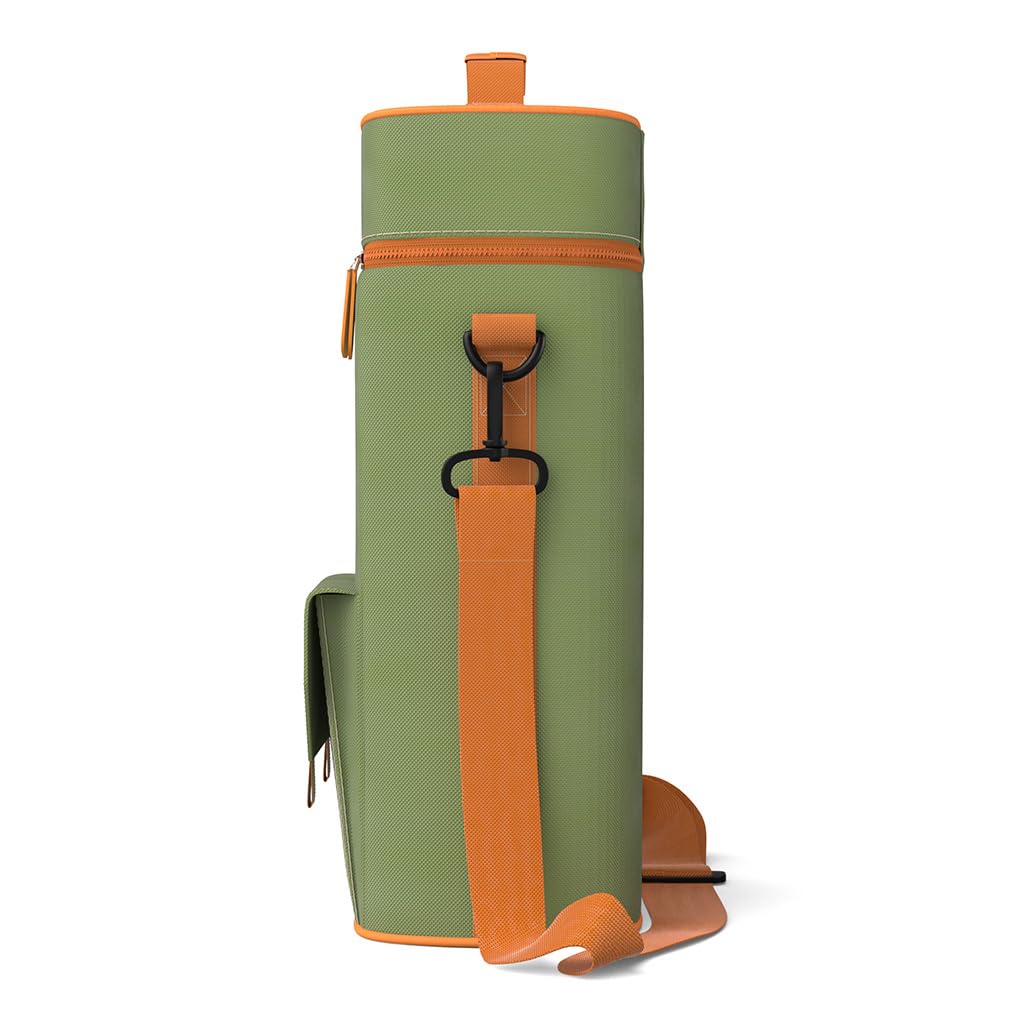 Cuopru Premium Yerba Mate Kit Carrier Tote Bag - Double Layer Waterproof 2 Wine Bottle Pockets Portable Bag for Travel, Picnic, Beach