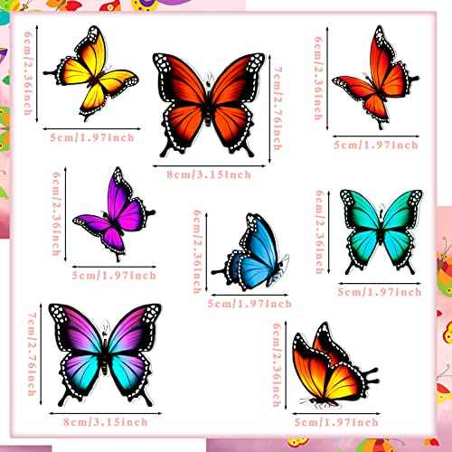Bucherry 48 Pcs Christmas Butterfly Ornaments Xmas Tree Decor Hanging Wooden Monarch Butterfly with Rope Hanging Ceiling Decoration for Christmas Tree Birthday Wedding Home Wall DIY Art Craft