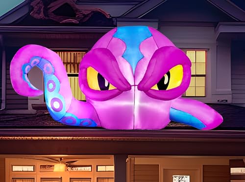 Joiedomi 4 FT Tall Halloween Inflatable Purple Octopus Head with