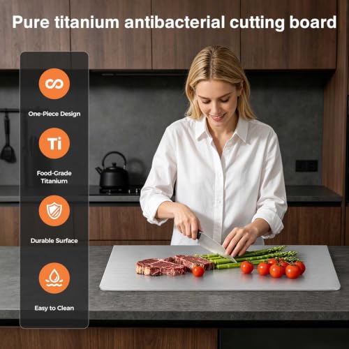 Titanium Cutting Board with Cutting Mat - 24 x 16 Inch Non-Slip Kitchen Chopping Surface