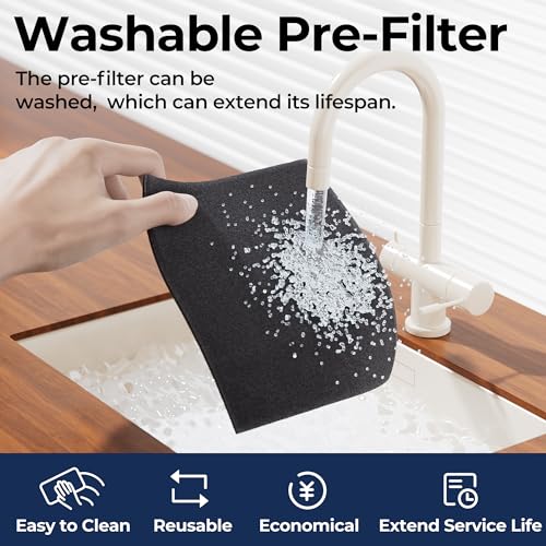 Evalit Air Purifier for Large Rooms Up to 2200 sq ft with Washable Pre-Filter - Ivory