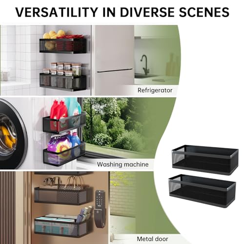 2-Pack Magnetic Wall Shelves for Laundry Room Storage - WOCUBEHOME