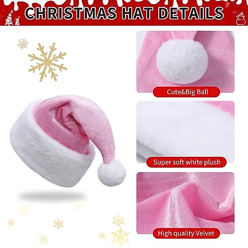 Santa Hat,Adults Unisex Velvet Christmas Hat,New Year Festive Party