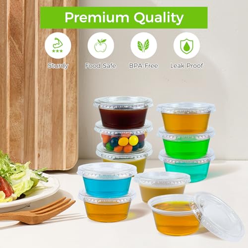 Dealusy 4 oz Jello Shot Cups with Lids - 360 Pack, Disposable Plastic