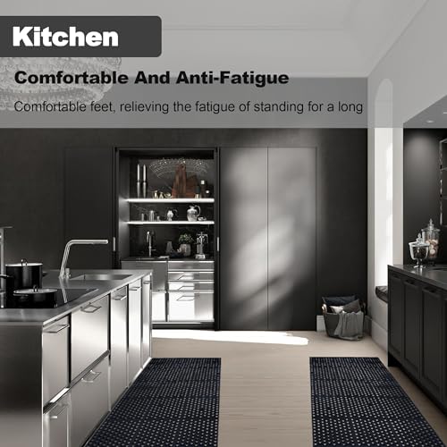 Rubber Floor Mat with Drainage Holes - Anti-Fatigue Non-Slip 83x36in