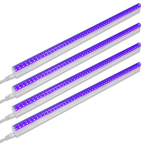 Barrina UV LED Blacklight Bar 9W 2ft T5 Bulb for Glow Party Halloween 4 Pack