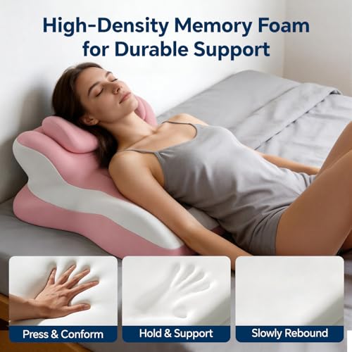 Ergonomic Memory Foam Reading Pillow Wedge for Neck & Back Support