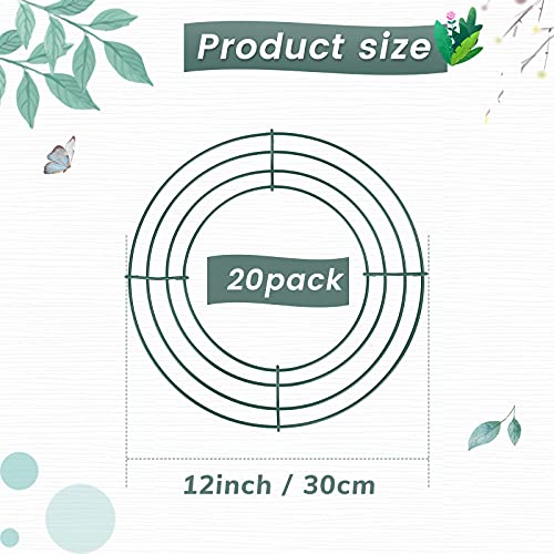 Hotop 20 Pcs 12 Inch Wire Wreath Frames for Christmas Decor (12 Inch)