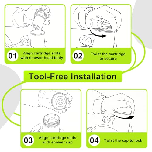 ZATEIRL 2-Pack Shower Filter Cartridges for Delta Clarifi Models 5SF100 & 7SF100