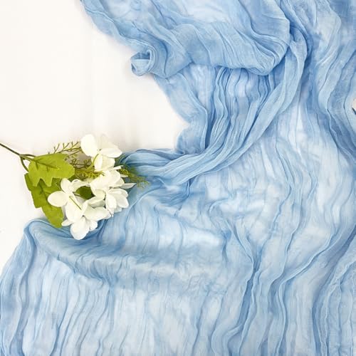 Baby Blue Cheesecloth Table Runner 10FT for Wedding Baby Shower Rustic Decor