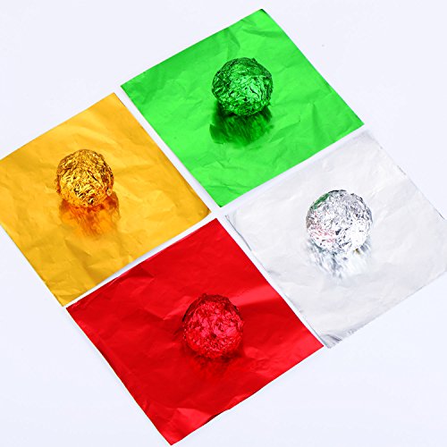 Hicarer Christmas Candy Wrappers 4x4 Inch Aluminum Foil Pack of 400