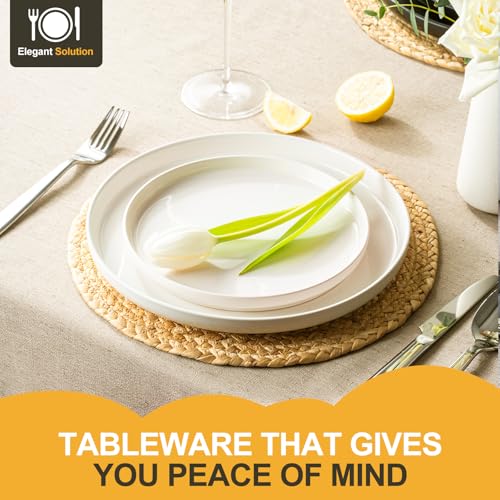 EWFEN 24-Piece Ceramic Dinnerware Set for 8 White - Service for Family & Entertaining