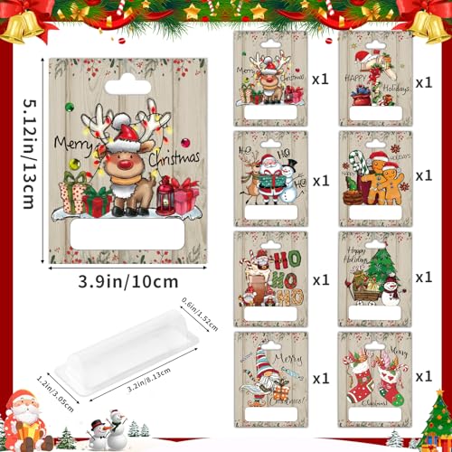 Mczan 16 Christmas Money Holder Cards – 16 Assorted Ornaments, Includes Plastic Domes
