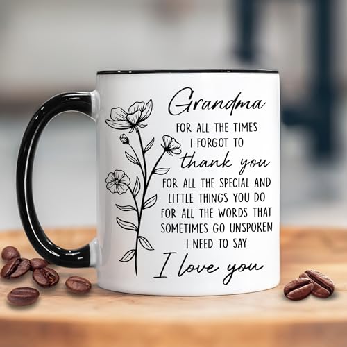 Hyturtle Grandma Coffee Mug 11 Oz - Mothers Day Gift for Grandma from Grandkids