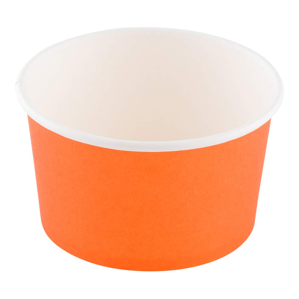Coppetta 12-Ounce Dessert Cups, 200 Disposable Ice Cream Cups - Lids Sold Separately, Sturdy, Orange Paper Frozen Yogurt Bowls, For Hot And Cold Foods, Perfect For Gelato Or Mousse - Restaurantware
