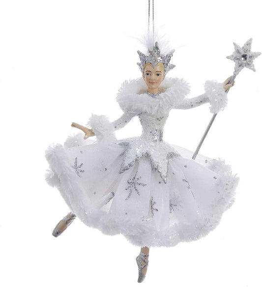 Snow Queen Ballerina Ornament - White & Silver Christmas Decor by Kurt S. Adler