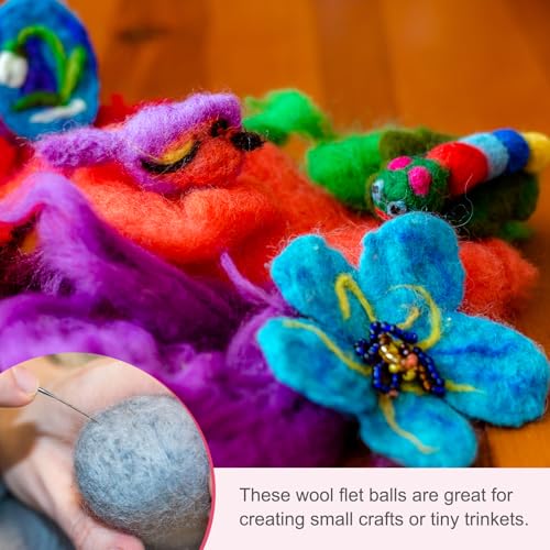 PATIKIL 20pcs 1.5cm Light Green Wool Felt Balls Beads