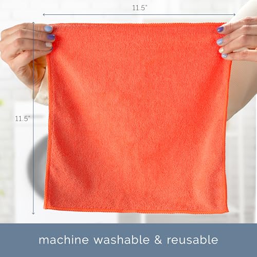 200 Pack Microfiber Cleaning Cloths - 11.5 x 11.5 Inches, Ultra-Soft & Lint-Free