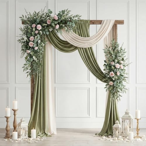 Artificial Eucalyptus Stems Bulk - 260 Green Faux Greenery for Wedding & Home Decor - Variation of 260