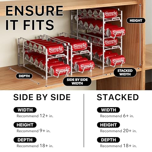 Simple Houseware 4-Pack Stackable Can Dispenser Organizer - White