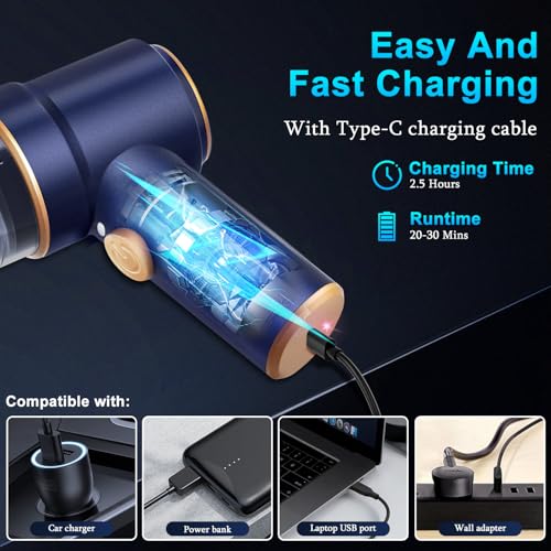 KMM Handheld Car Vacuum Cleaner & Air Duster - Blue, Portable 2-in-1