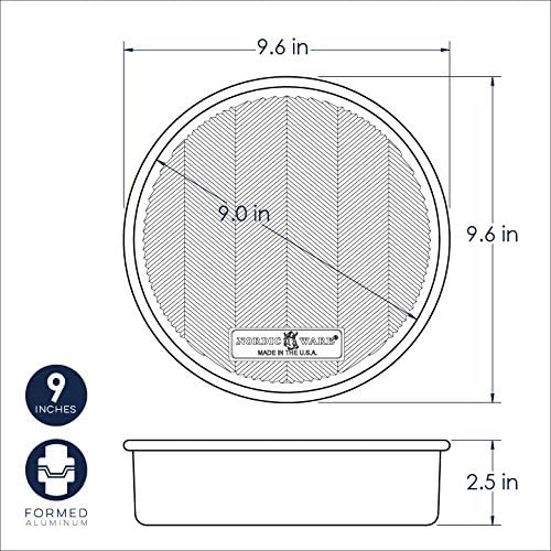 Nordic Ware 9-Inch Round Cake Pan Set - Durable Nonstick Design | Perfect for Baking