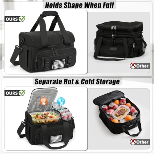 20L Insulated Lunch Bag for Men with Hot Cold Dual Compartments - Leakproof & Portable