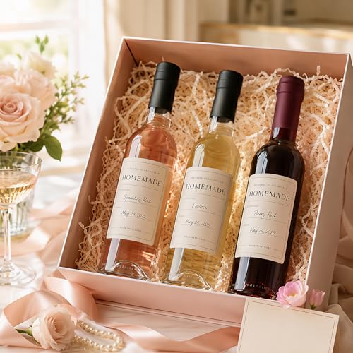 12 Pack 375ml Clear Glass Wine Bottles with T-Top Corks - Home Brewing & Storage